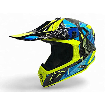 Шлем кроссовый AiM RH855 Carbon RAZOR Yellow/Blue